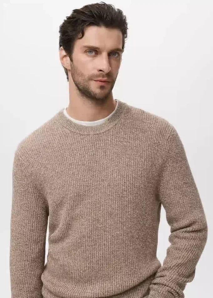 Pull 100 % coton moucheté