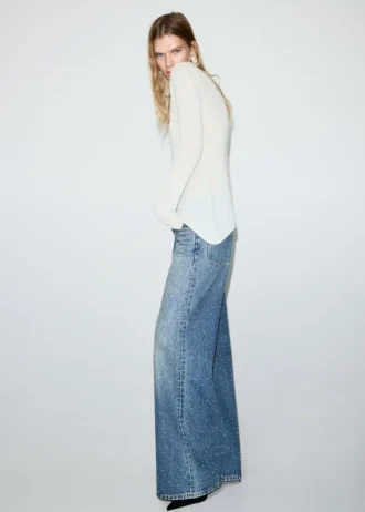 Pull asymétrique en mélange alpaga et laine