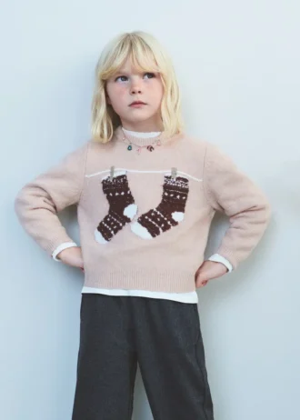Pull brodé en maille