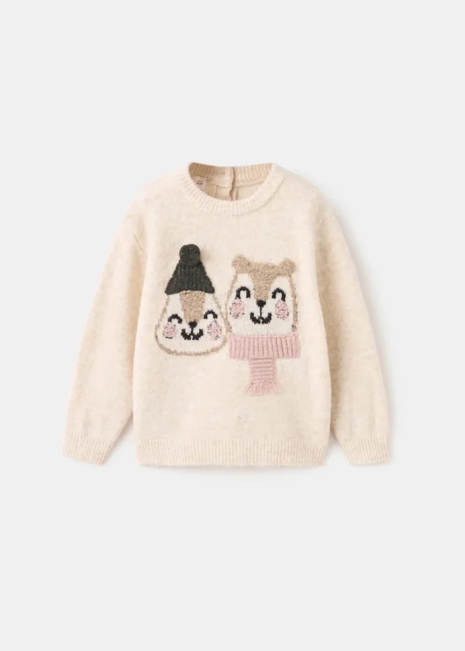 Pull brodé en maille