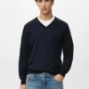 Pull à col en V 100 % laine mérinos
