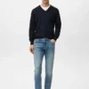 Pull à col en V 100 % laine mérinos
