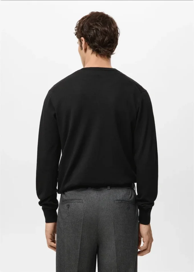 Pull à col en V 100 % laine mérinos