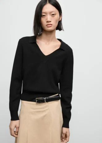 Pull à col en V en maille fine