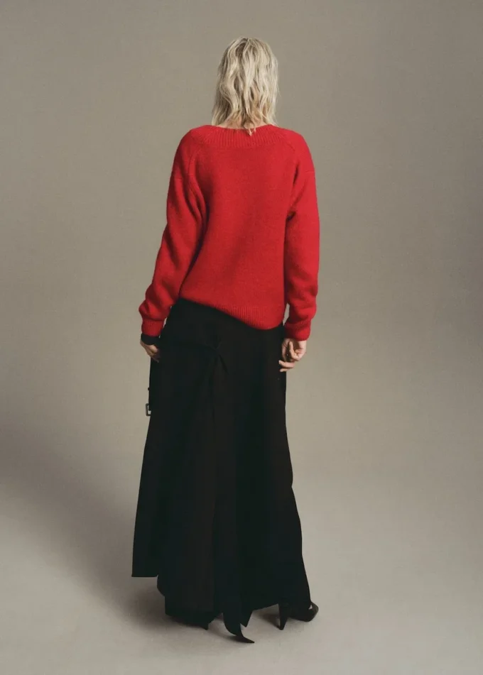 Pull à col en V en maille épaisse