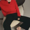 Pull à col en V en maille épaisse