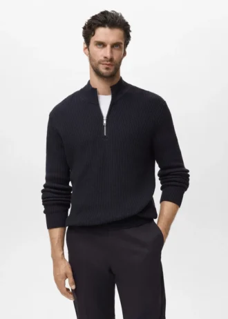 Pull à col Perkins 100 % coton