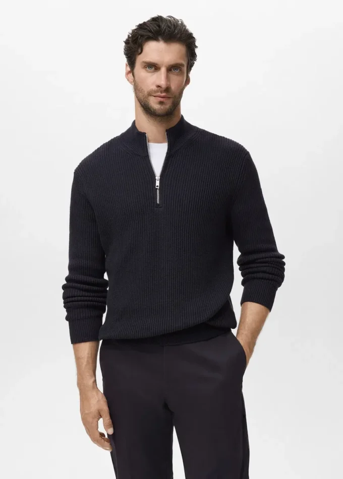 Pull à col Perkins 100 % coton