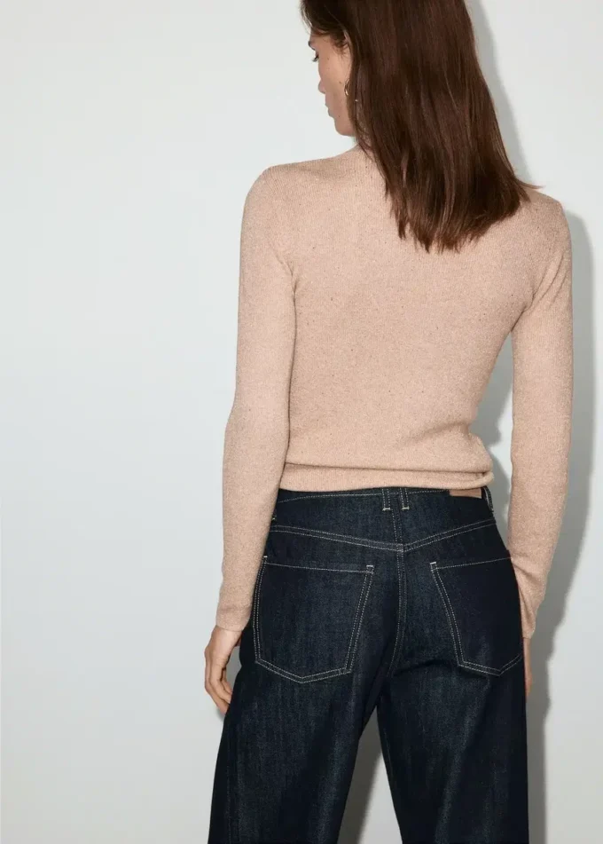 Pull à col Perkins en lurex