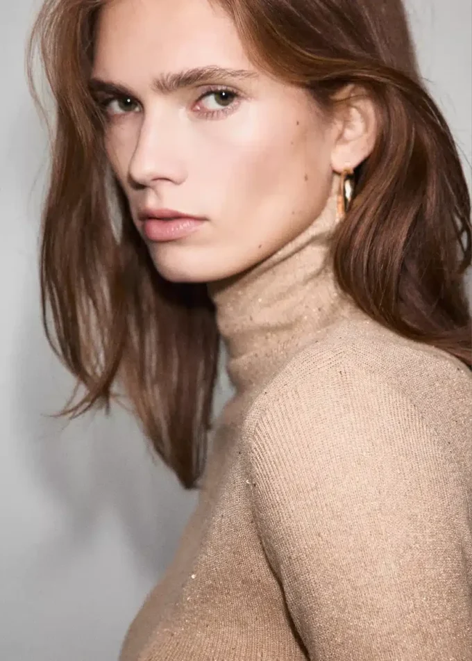 Pull à col Perkins en lurex