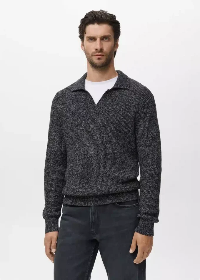 Pull à col polo 100 % coton