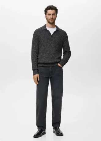 Pull à col polo 100 % coton