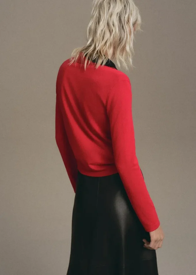 Pull à col polo et manches longues