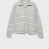 Pull à col polo rayé