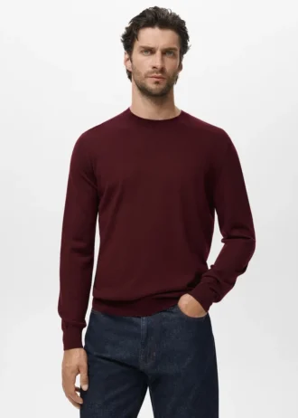 Pull à col rond 100 % laine mérinos
