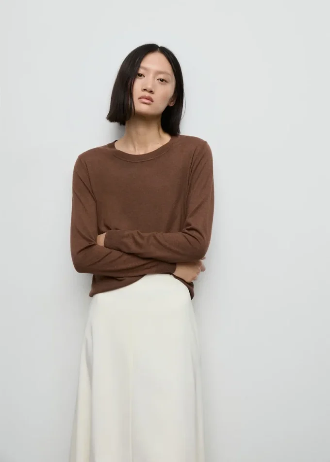 Pull à col rond en maille fine