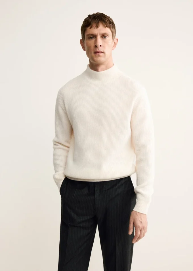 Pull à col roulé 100 % laine