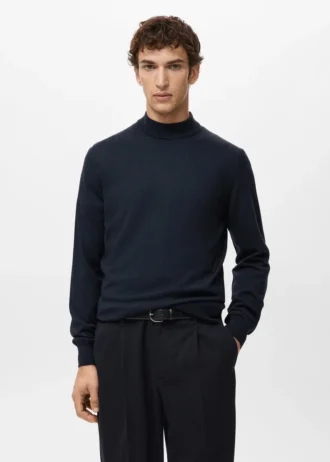 Pull à col roulé 100 % laine