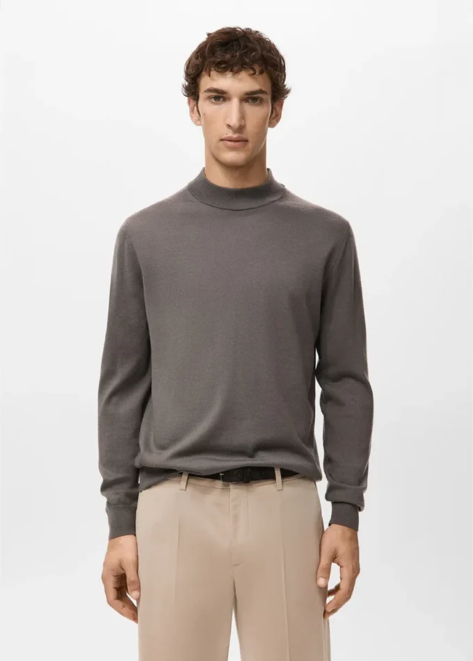 Pull à col roulé 100 % laine