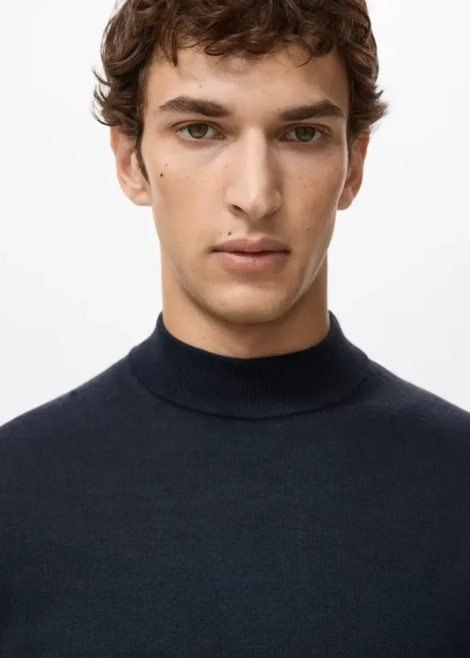 Pull à col roulé 100 % laine