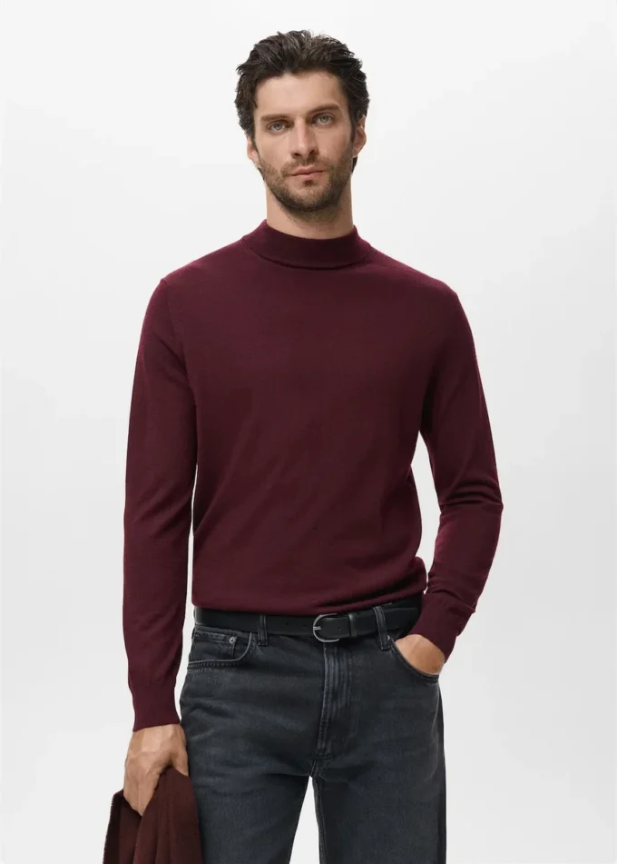 Pull à col roulé 100 % laine mérinos Pull à col roulé 100 % laine mérinos