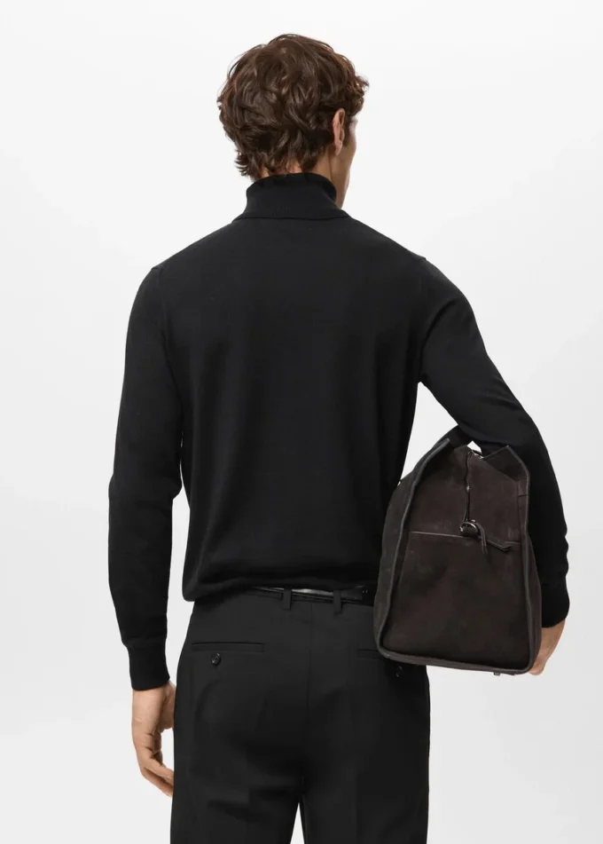 Pull à col roulé 100 % laine mérinos