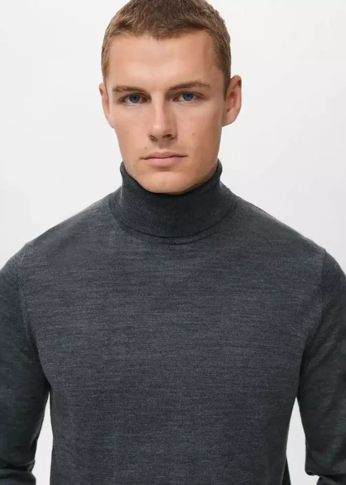 Pull à col roulé 100 % laine mérinos Pull à col roulé 100 % laine mérinos