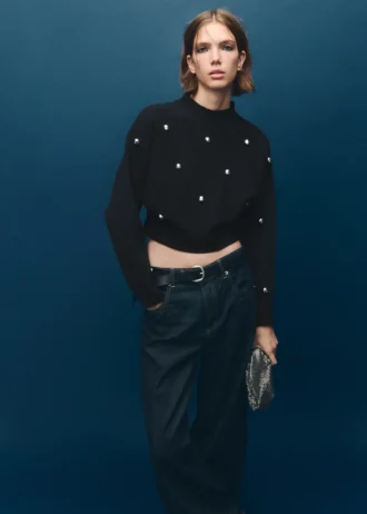 Pull à col roulé avec sphères