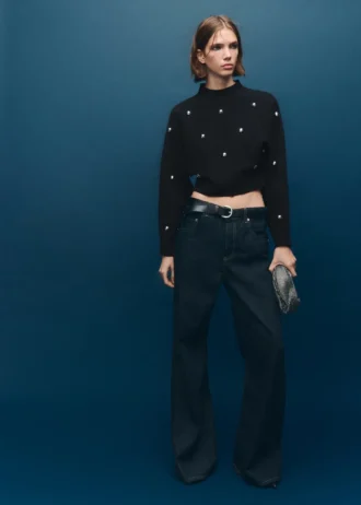 Pull à col roulé avec sphères