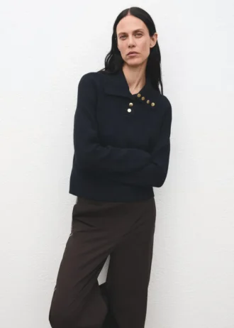 Pull à col roulé côtelé avec boutons