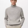 Pull à col roulé en laine mélangée