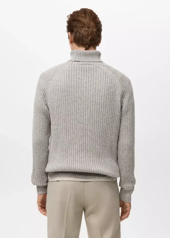 Pull à col roulé en laine mélangée