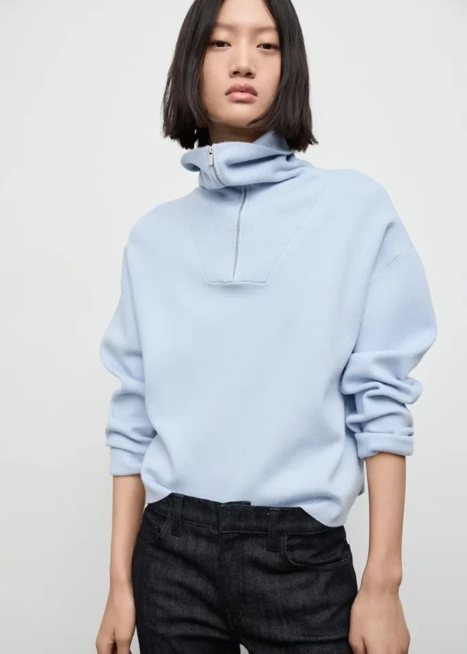Pull à col roulé et fermeture éclair
