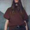Pull à col roulé et manches courtes Perkins