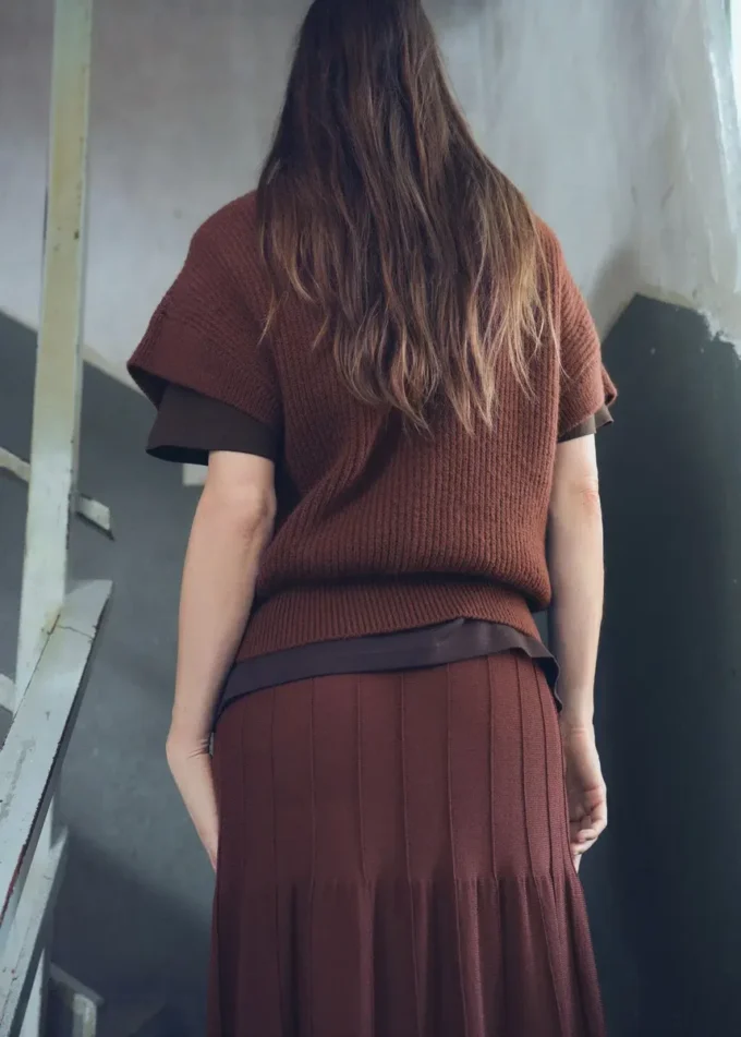 Pull à col roulé et manches courtes Perkins