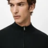Pull à col zippé 100 % laine mérinos