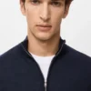 Pull à col zippé 100 % laine mérinos