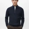 Pull côtelé avec col zippé Pull côtelé avec col zippé