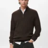 Pull côtelé avec col zippé Pull côtelé avec col zippé