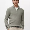 Pull côtelé avec col zippé Pull côtelé avec col zippé