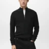 Pull côtelé avec col zippé Pull côtelé avec col zippé