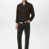 Pull côtelé avec col zippé Pull côtelé avec col zippé