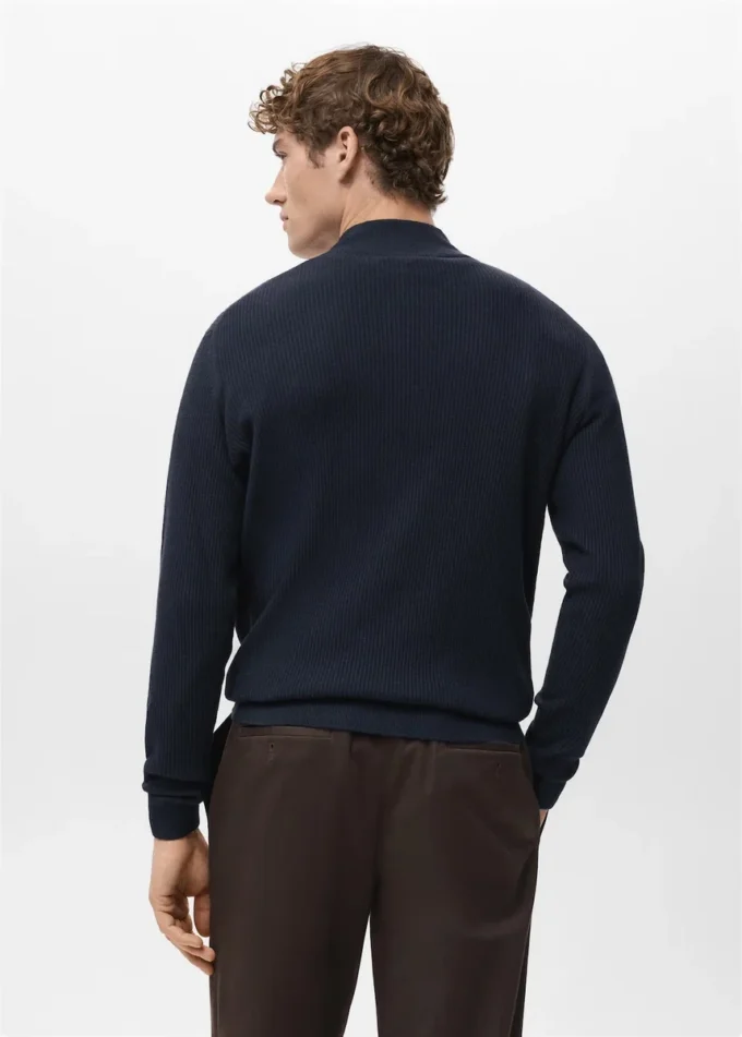 Pull côtelé avec col zippé Pull côtelé avec col zippé