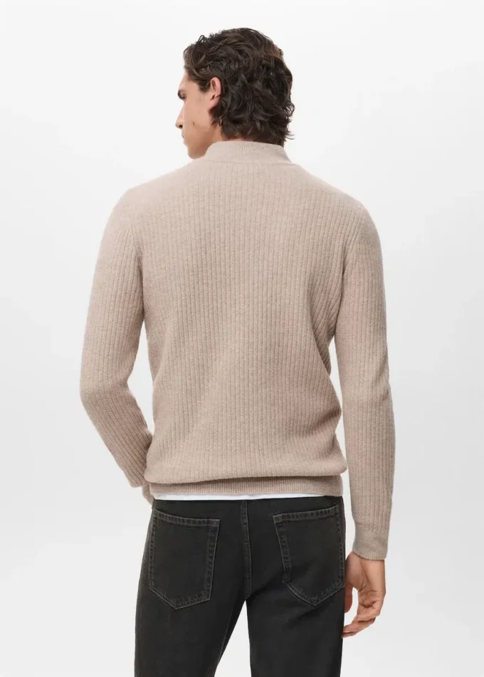 Pull côtelé avec col zippé Pull côtelé avec col zippé