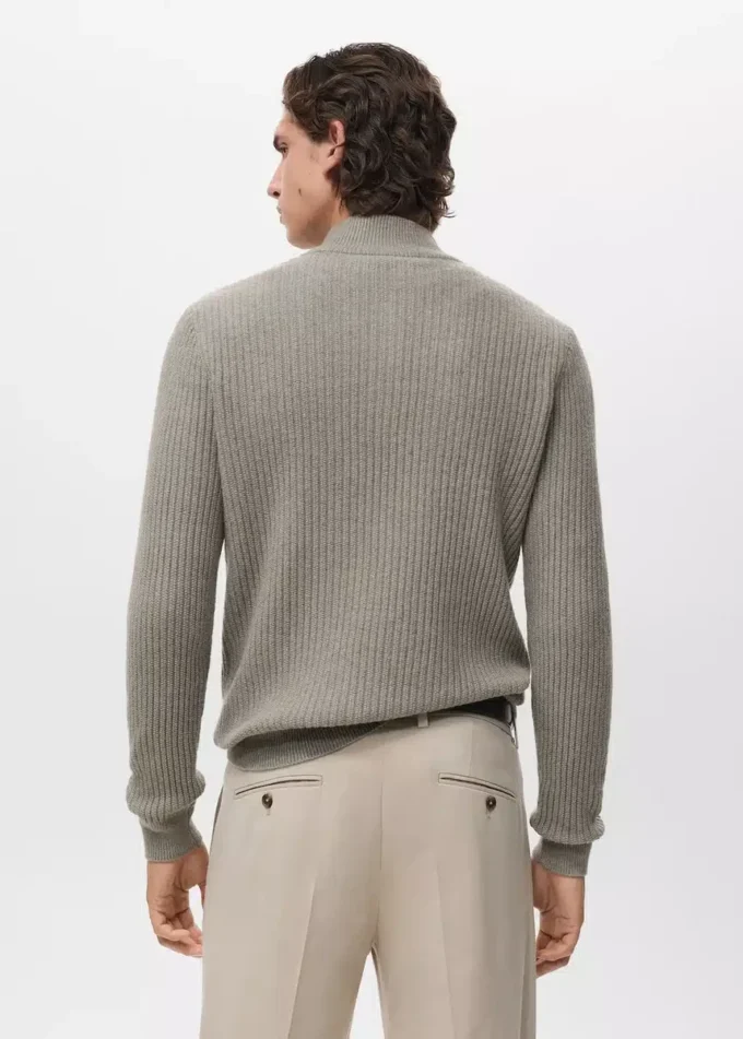 Pull côtelé avec col zippé Pull côtelé avec col zippé