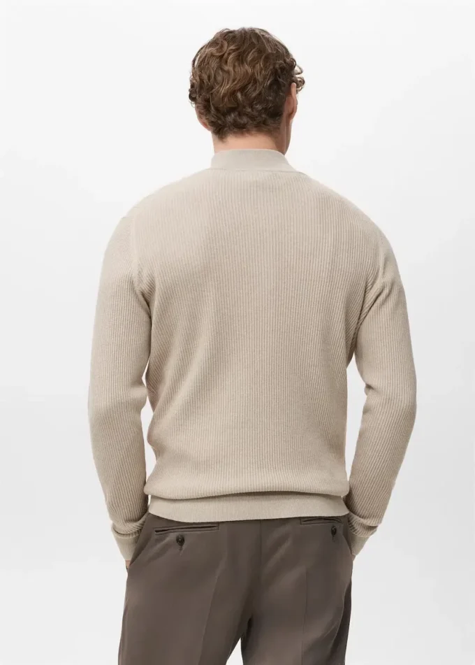 Pull côtelé avec col zippé Pull côtelé avec col zippé