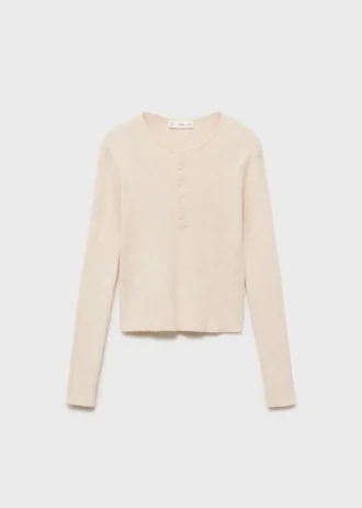 Pull côtelé à boutons