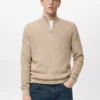 Pull en coton avec fermeture éclair au col Pull en coton avec fermeture éclair au col