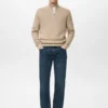 Pull en coton avec fermeture éclair au col Pull en coton avec fermeture éclair au col