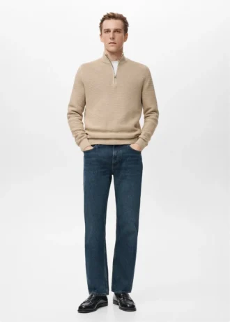 Pull en coton avec fermeture éclair au col
